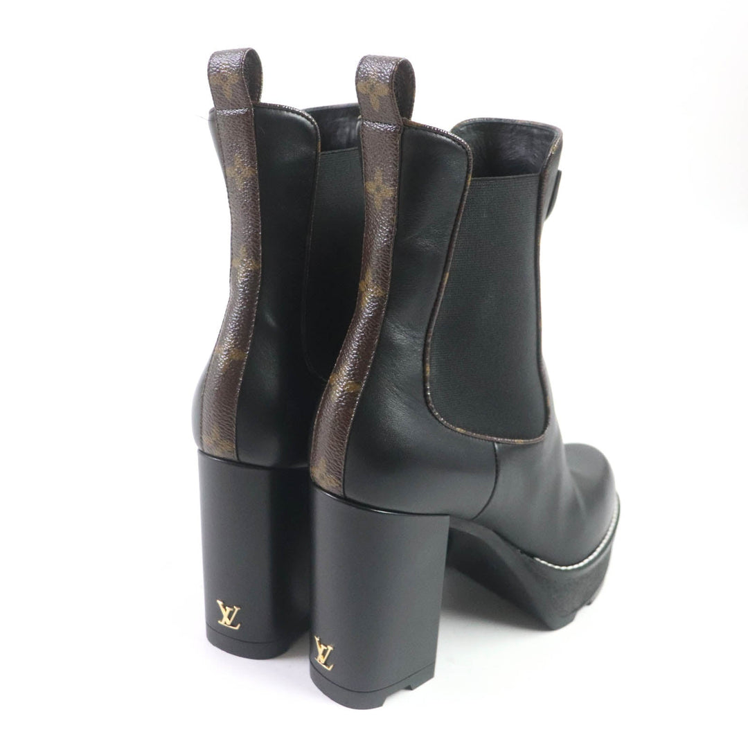 LOUIS VUITTON short boots 1AABB7 Main: Leather black Bobur Line Ankle Boots Women 38 Used Authentic