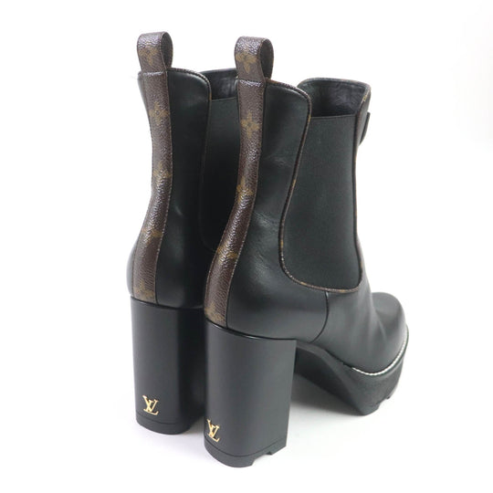 LOUIS VUITTON short boots 1AABB7 Main: Leather black Bobur Line Ankle Boots Women 38 Used Authentic