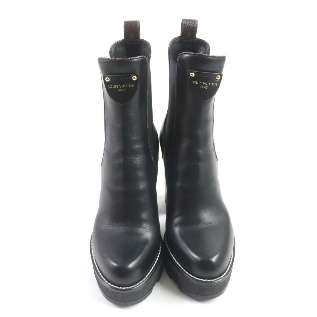 LOUIS VUITTON short boots 1AABB7 Main: Leather black Bobur Line Ankle Boots Women 38 Used Authentic