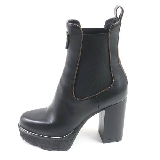 LOUIS VUITTON short boots 1AABB7 Main: Leather black Bobur Line Ankle Boots Women 38 Used Authentic