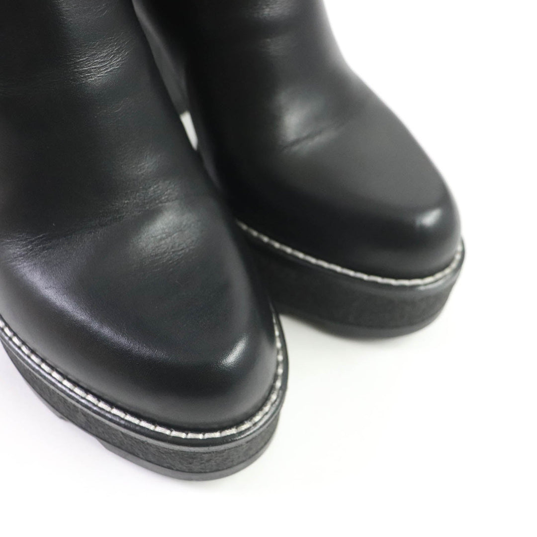 LOUIS VUITTON short boots 1AABB7 Main: Leather black Bobur Line Ankle Boots Women 38 Used Authentic
