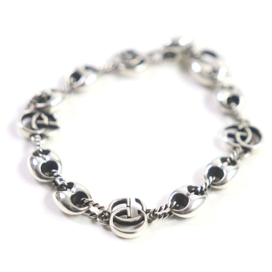 GUCCI bracelet 627118 Main�FAG925 Silver Double G Thread Pig Nose Women Used Authentic