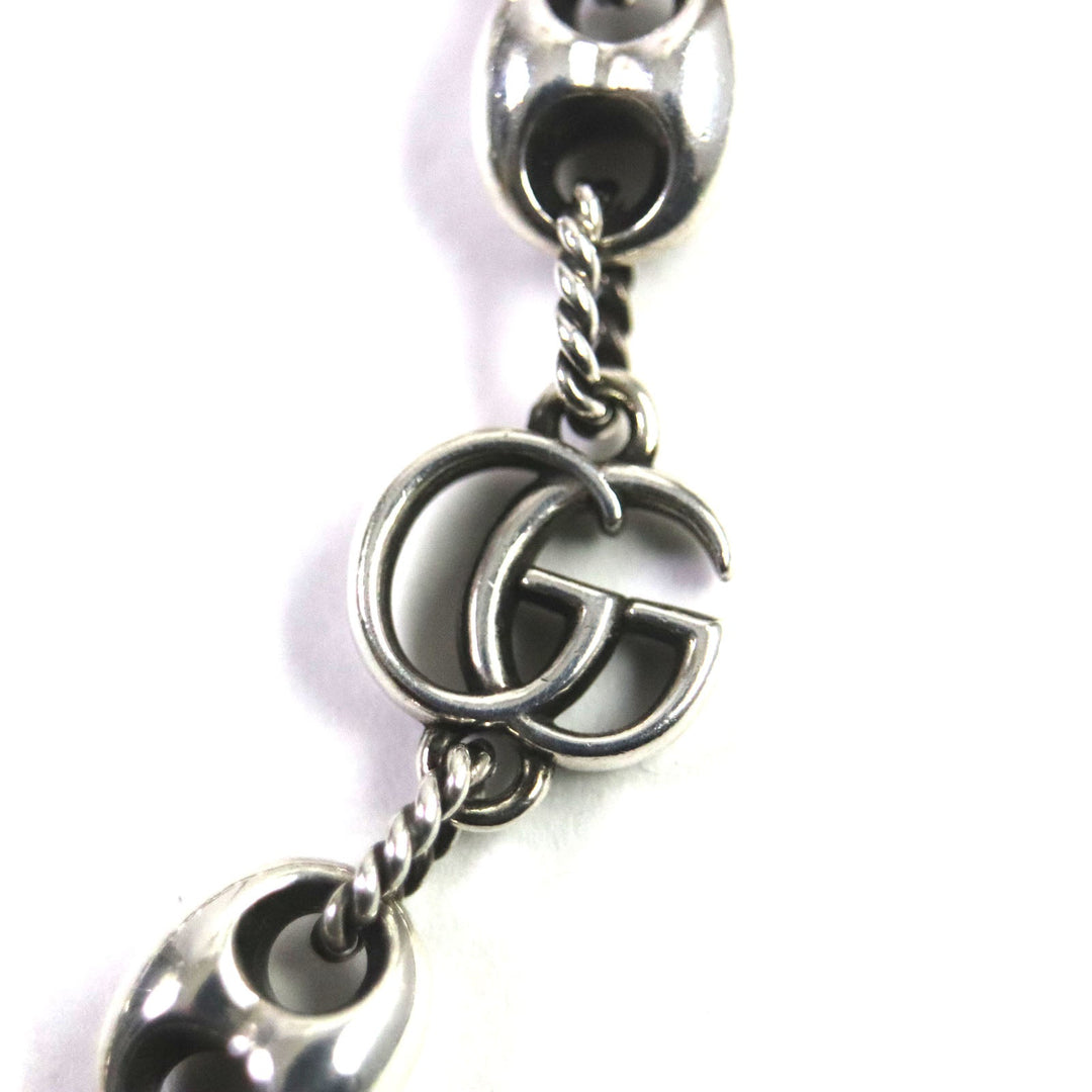 GUCCI bracelet 627118 Main�FAG925 Silver Double G Thread Pig Nose Women Used Authentic