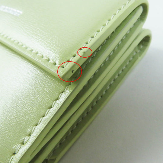 JIL SANDER Tri-fold wallet Main: Leather Aqua green BABY WALLET Women Used Authentic