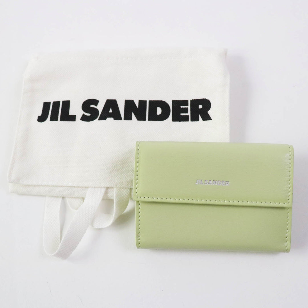 JIL SANDER Tri-fold wallet Main: Leather Aqua green BABY WALLET Women Used Authentic