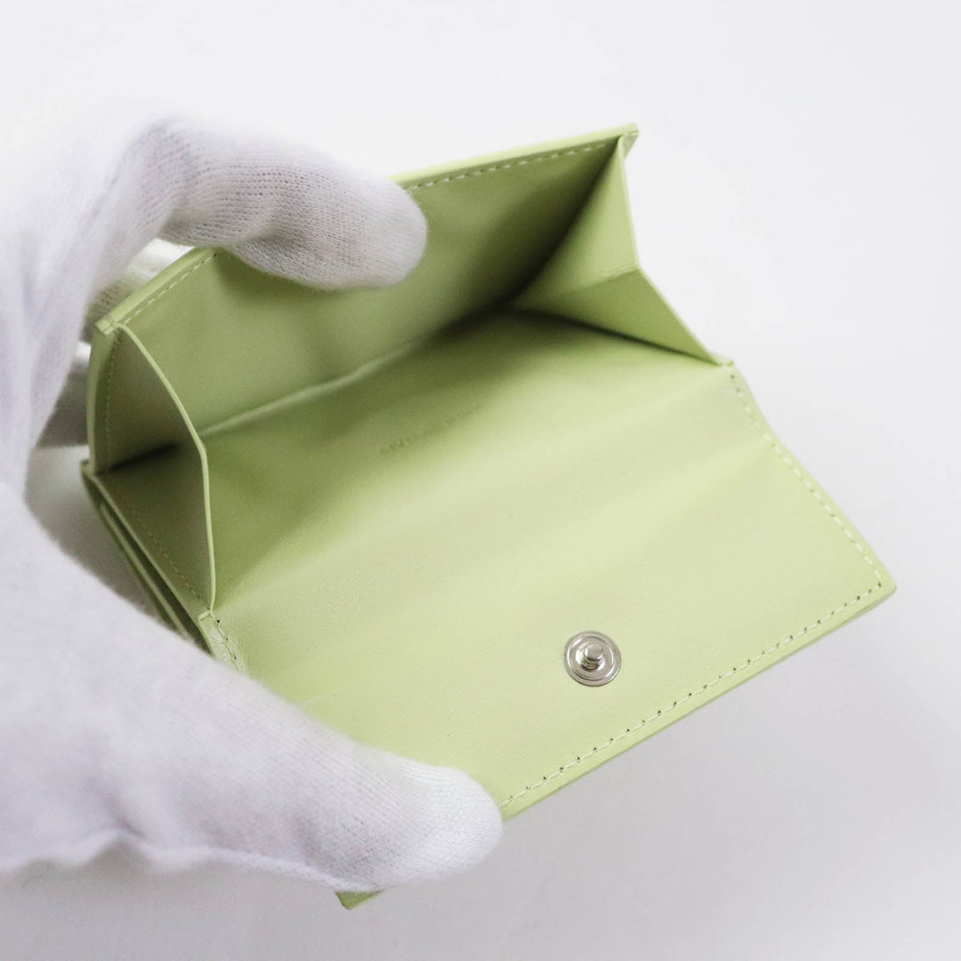 JIL SANDER Tri-fold wallet Main: Leather Aqua green BABY WALLET Women Used Authentic