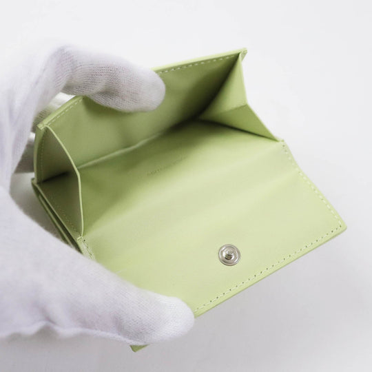 JIL SANDER Tri-fold wallet Main: Leather Aqua green BABY WALLET Women Used Authentic