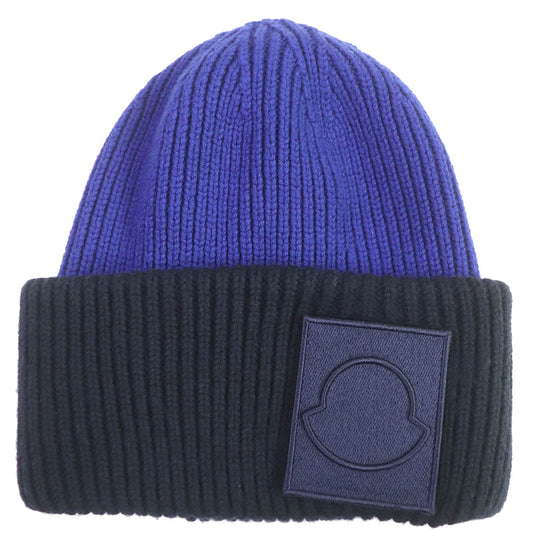 MONCLER Knit cap Main: 100% virgin wool Blue navy BERRETTO TRICOT mens Used Authentic