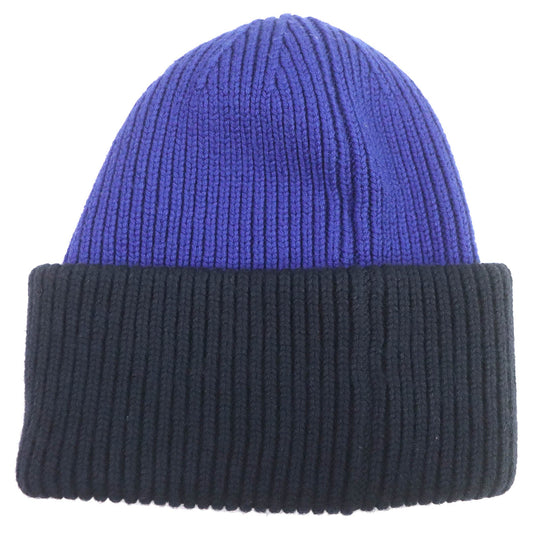 MONCLER Knit cap Main: 100% virgin wool Blue navy BERRETTO TRICOT mens Used Authentic