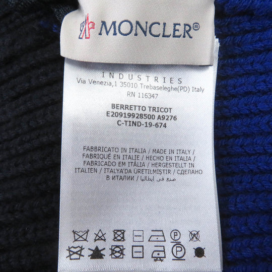 MONCLER Knit cap Main: 100% virgin wool Blue navy BERRETTO TRICOT mens Used Authentic