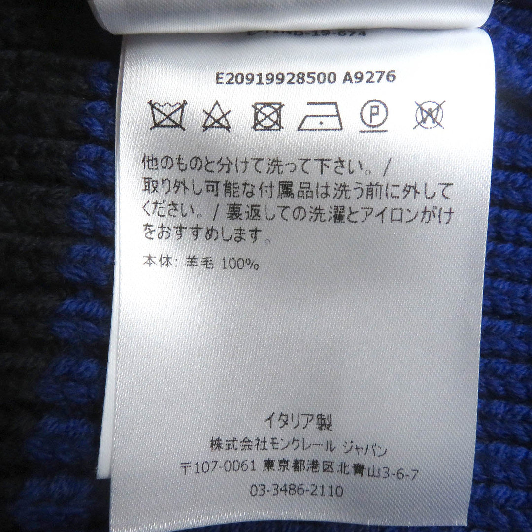MONCLER Knit cap Main: 100% virgin wool Blue navy BERRETTO TRICOT mens Used Authentic
