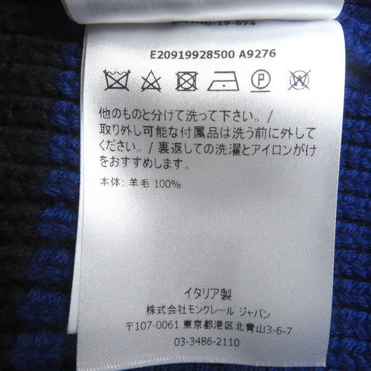 MONCLER Knit cap Main: 100% virgin wool Blue navy BERRETTO TRICOT mens Used Authentic