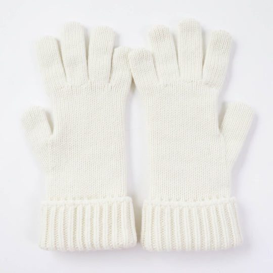 GUCCI gloves 788503 Main: 85% wool, Main: 15% cashmere, Part: leather Ivory Women M Used Authentic
