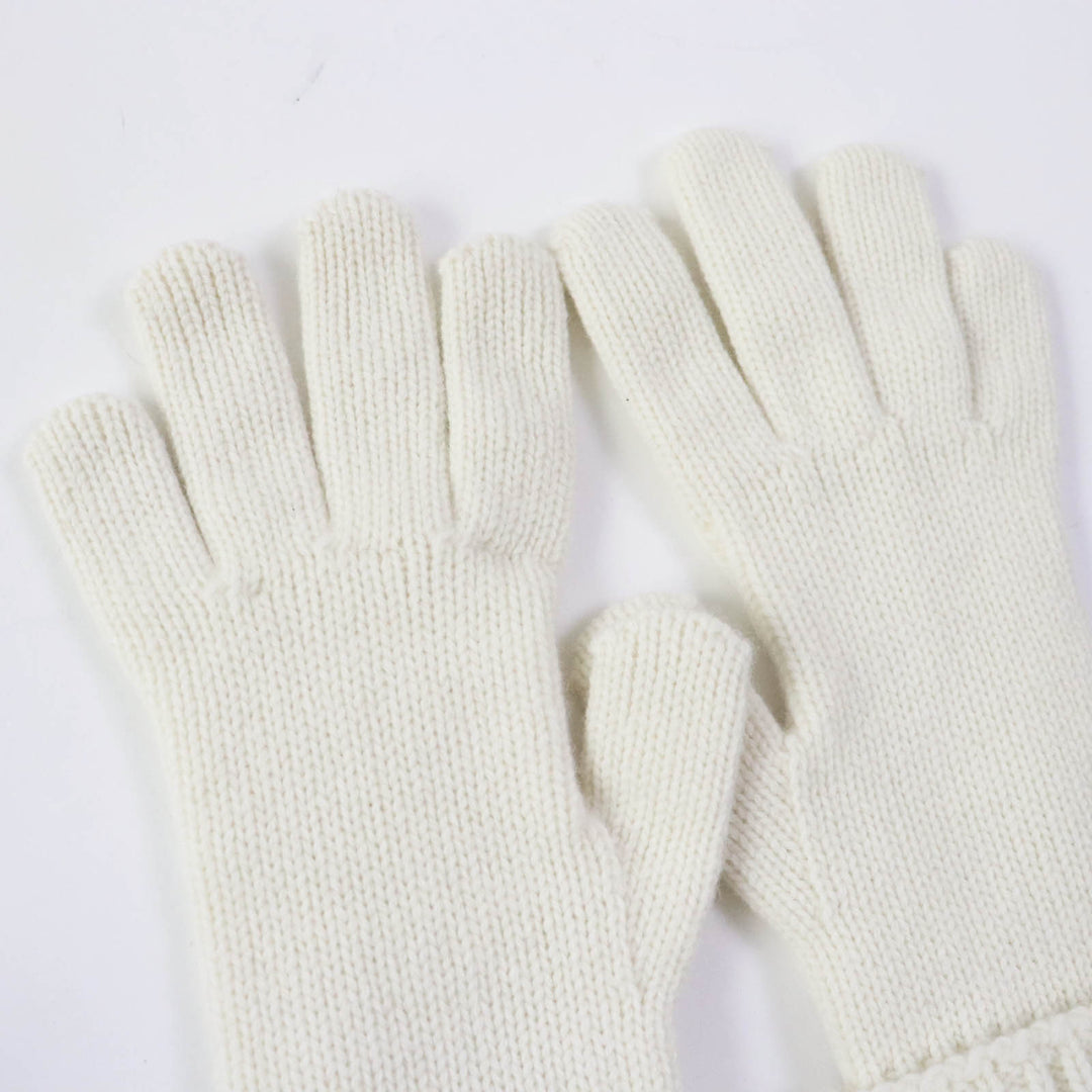 GUCCI gloves 788503 Main: 85% wool, Main: 15% cashmere, Part: leather Ivory Women M Used Authentic