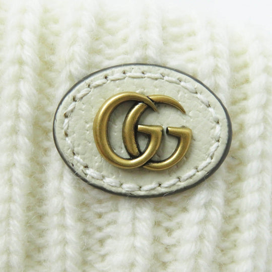 GUCCI gloves 788503 Main: 85% wool, Main: 15% cashmere, Part: leather Ivory Women M Used Authentic