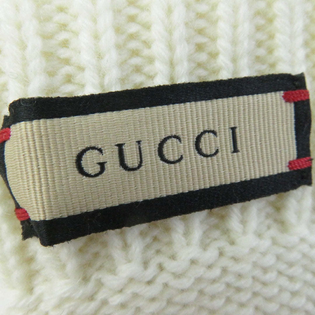 GUCCI gloves 788503 Main: 85% wool, Main: 15% cashmere, Part: leather Ivory Women M Used Authentic
