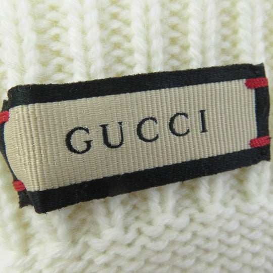GUCCI gloves 788503 Main: 85% wool, Main: 15% cashmere, Part: leather Ivory Women M Used Authentic