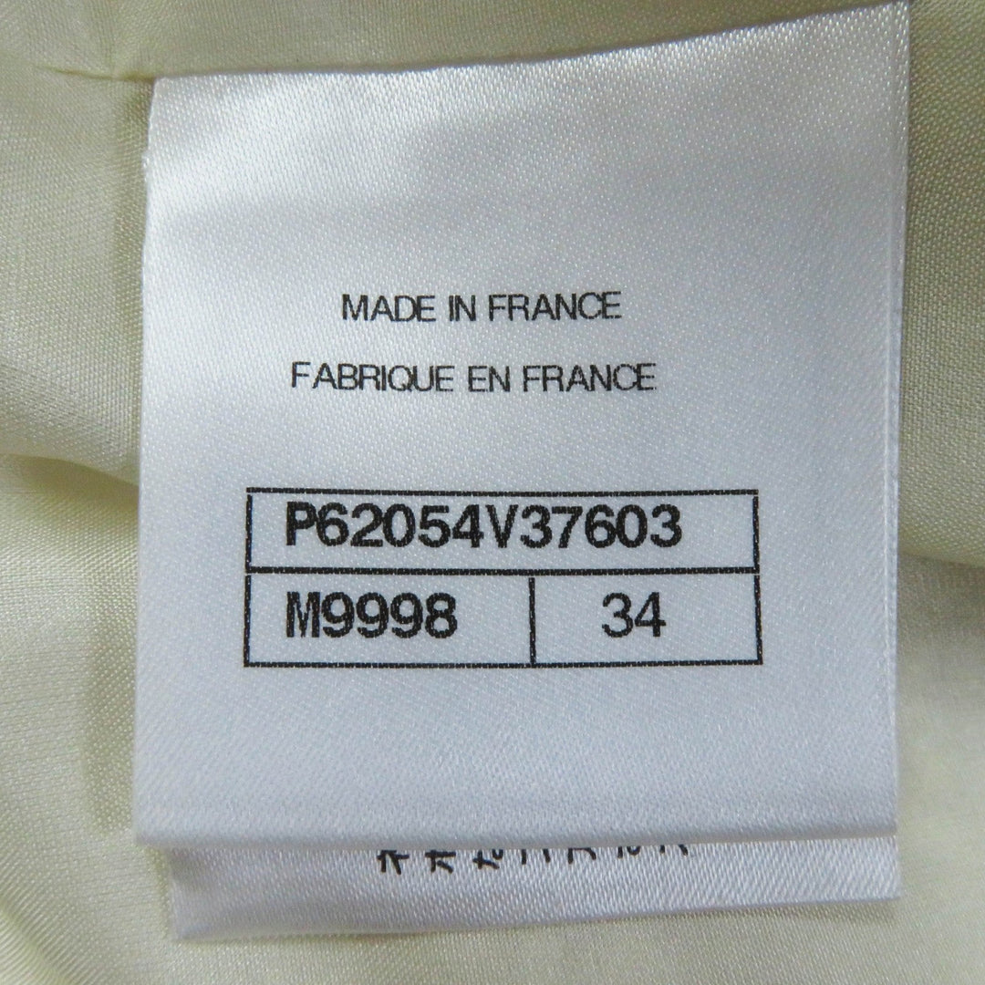 CHANEL Tweed skirt P62054 Outer: 94% wool, Outer: 6% polyamide (nylon), Lining: 100% silk Ecru/White Women 34 Used Authentic
