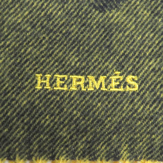 HERMES Scarf Main: 100% cashmere Yellow type mens Used Authentic