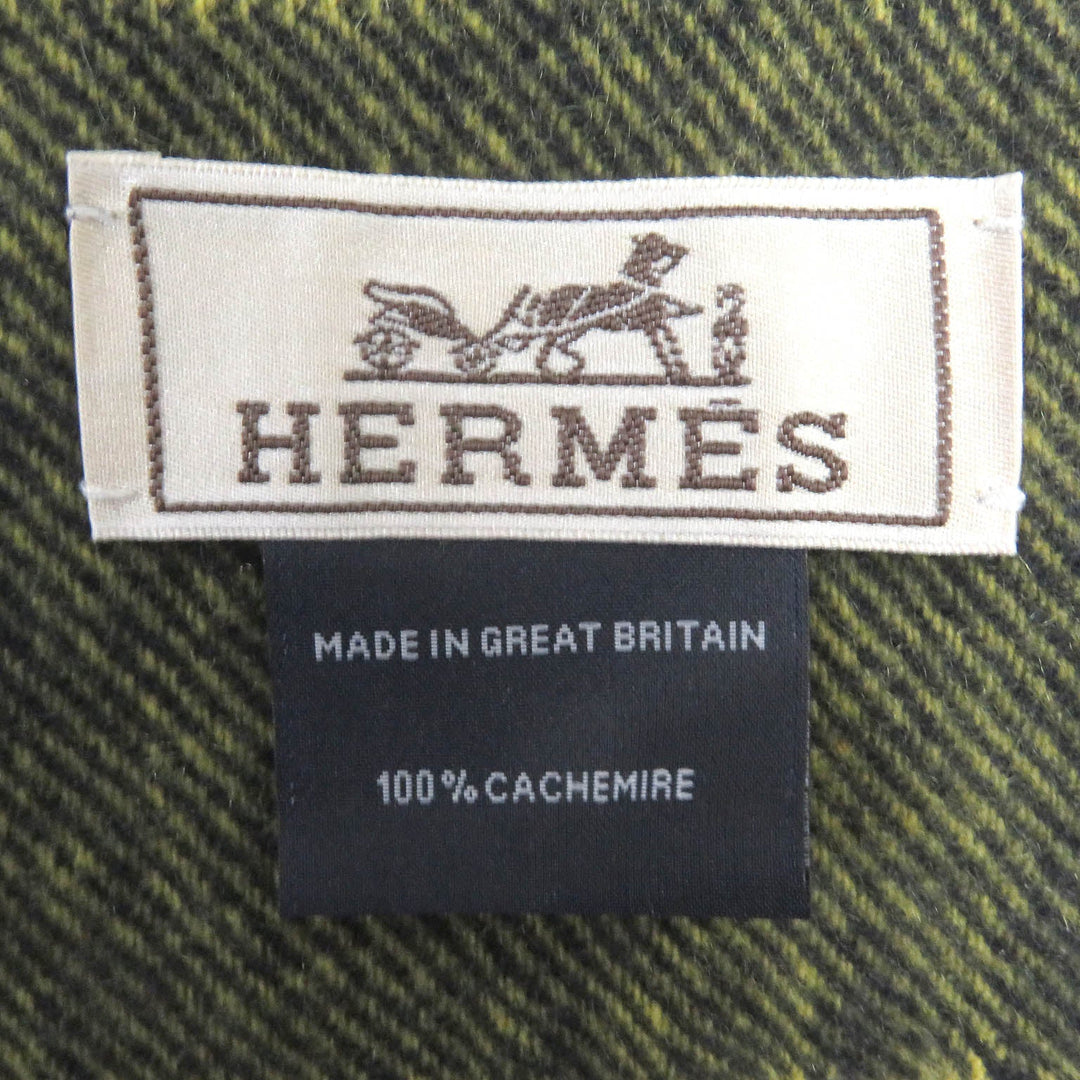 HERMES Scarf Main: 100% cashmere Yellow type mens Used Authentic