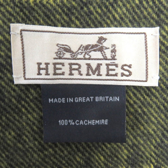 HERMES Scarf Main: 100% cashmere Yellow type mens Used Authentic