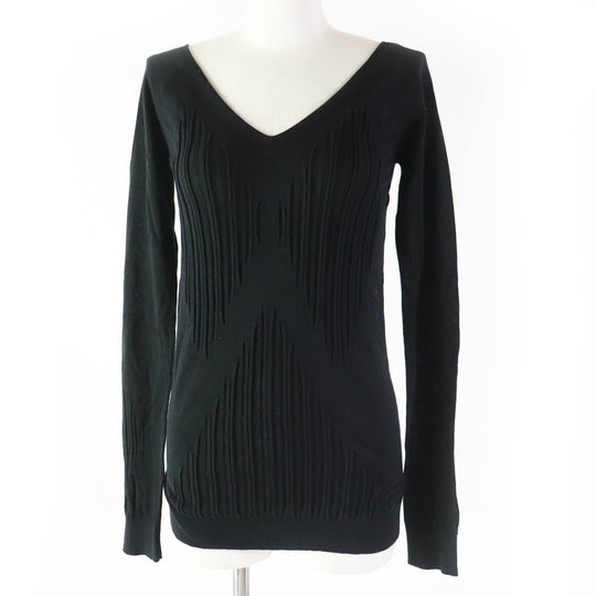CHANEL knit P41369 Main: 100% cotton black Women 34 Used Authentic