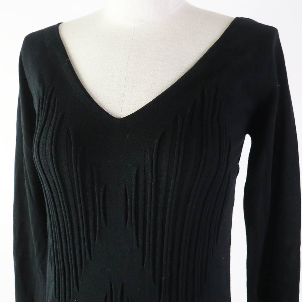 CHANEL knit P41369 Main: 100% cotton black Women 34 Used Authentic