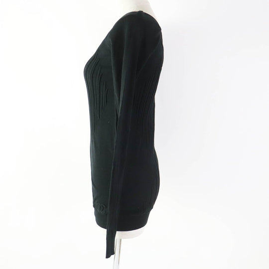 CHANEL knit P41369 Main: 100% cotton black Women 34 Used Authentic