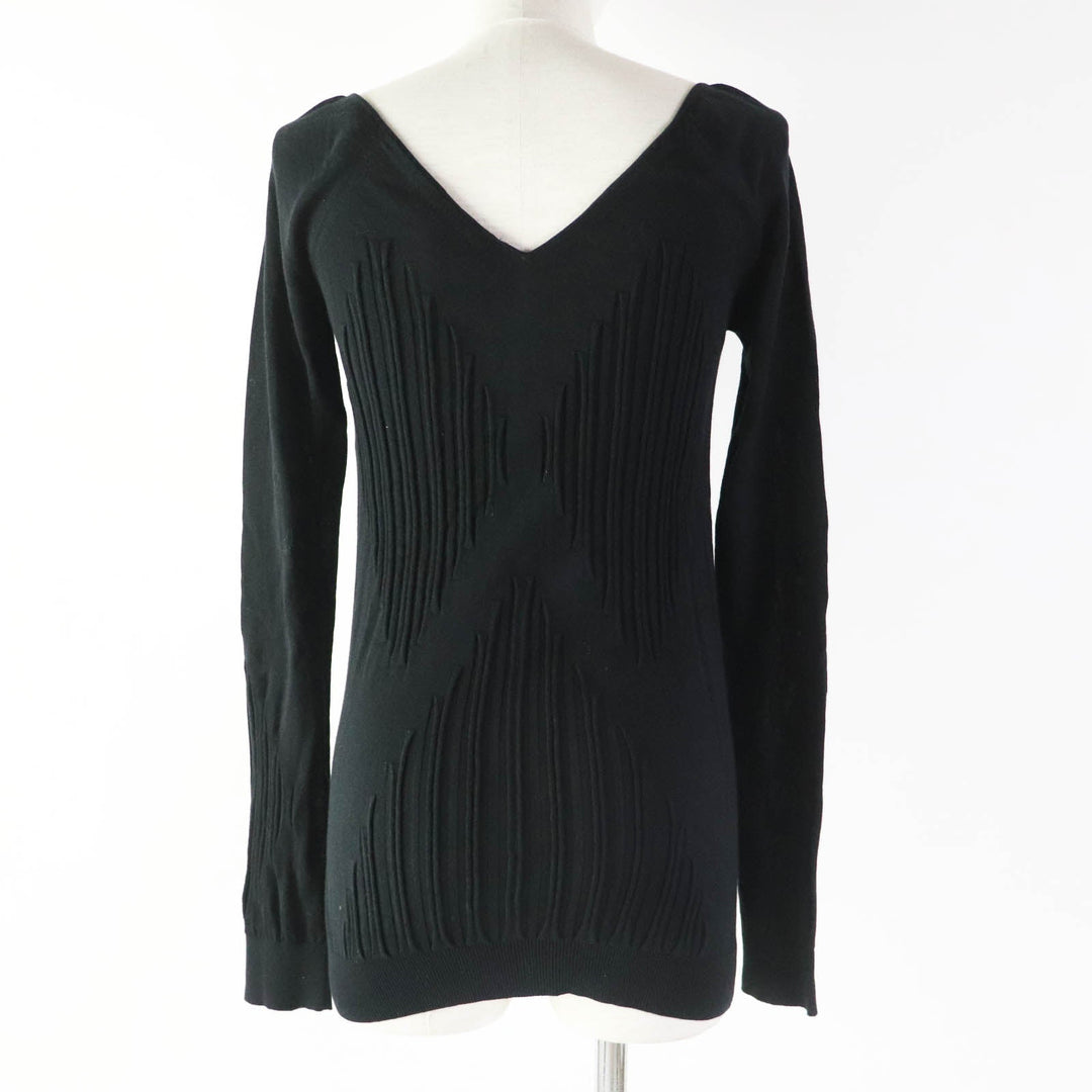 CHANEL knit P41369 Main: 100% cotton black Women 34 Used Authentic