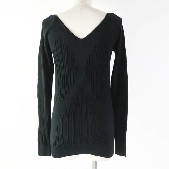 CHANEL knit P41369 Main: 100% cotton black Women 34 Used Authentic