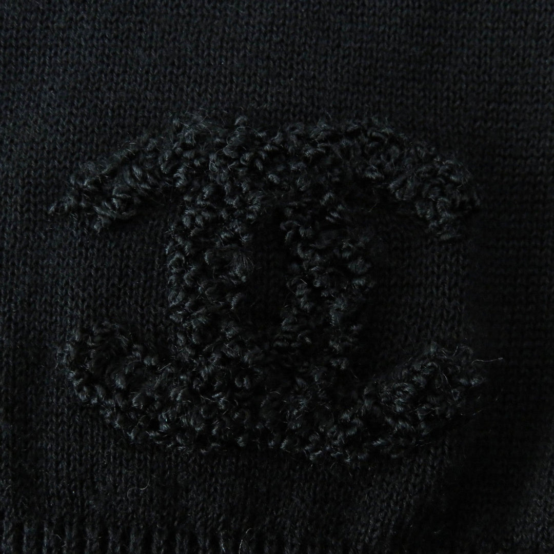 CHANEL knit P41369 Main: 100% cotton black Women 34 Used Authentic