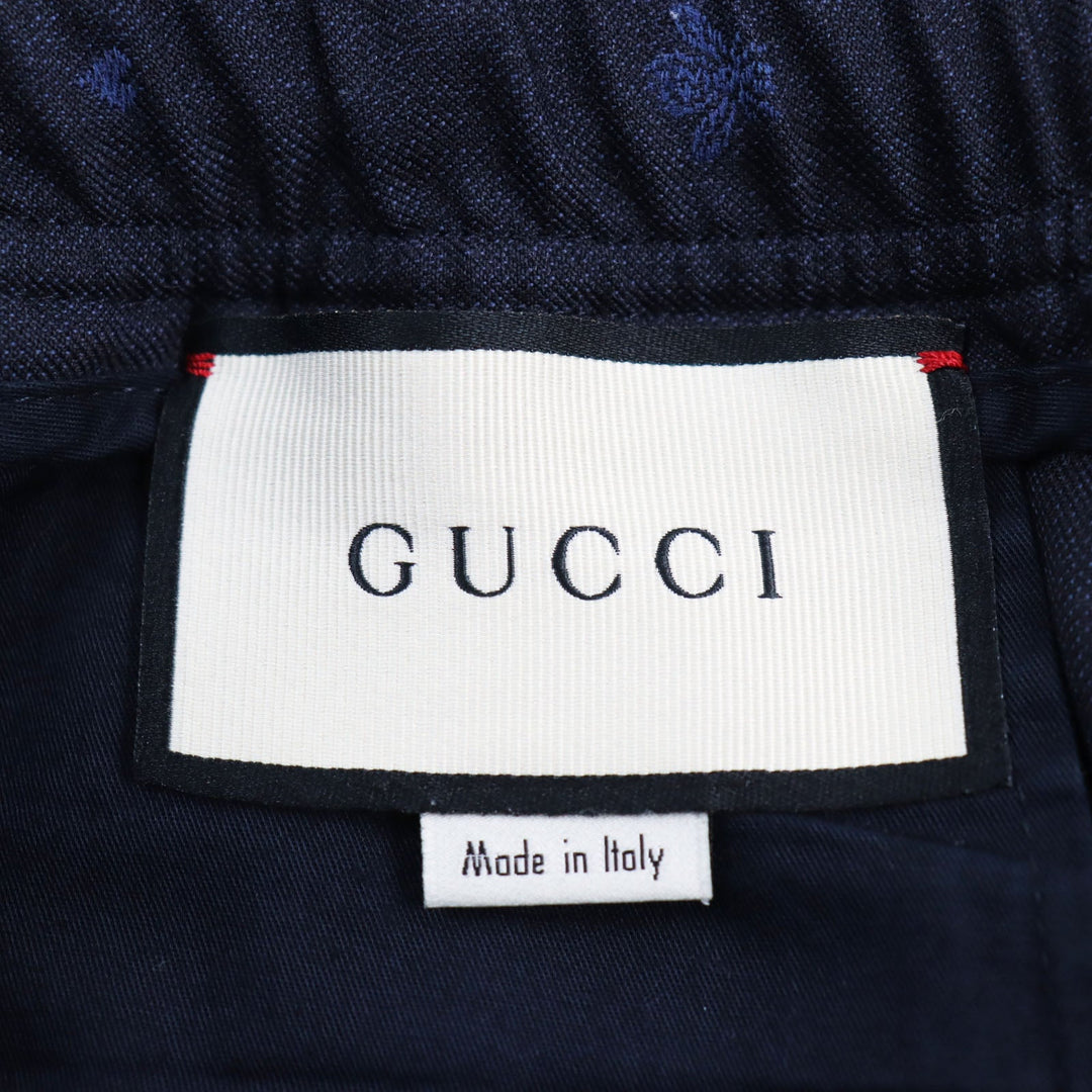 GUCCI Pants 552576 Main: 100% wool, Part: 100% cotton, Part: 100% polyester, Lining: 100% cotton Navy mens 48 Used Authentic