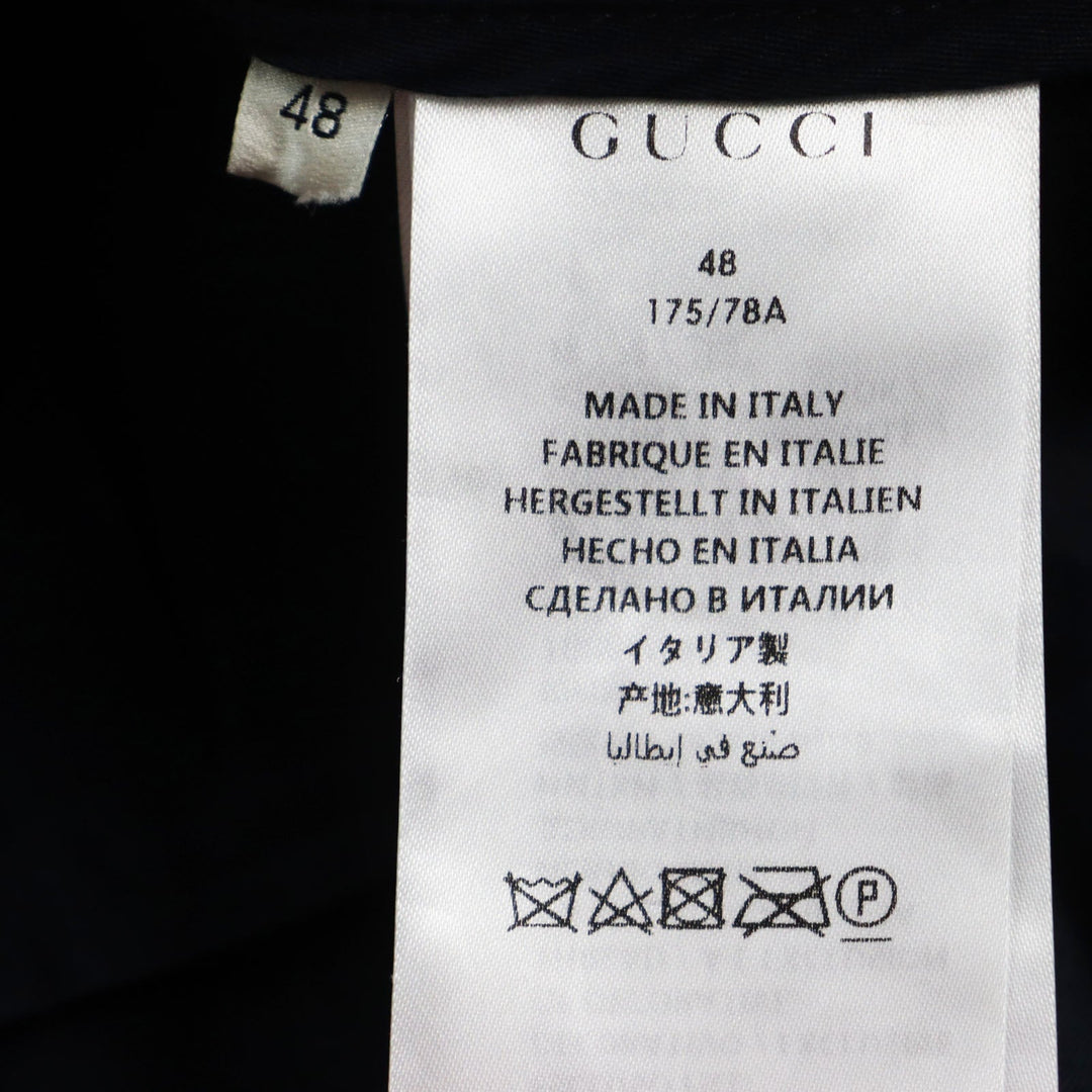 GUCCI Pants 552576 Main: 100% wool, Part: 100% cotton, Part: 100% polyester, Lining: 100% cotton Navy mens 48 Used Authentic
