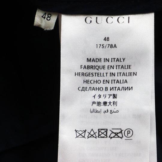 GUCCI Pants 552576 Main: 100% wool, Part: 100% cotton, Part: 100% polyester, Lining: 100% cotton Navy mens 48 Used Authentic