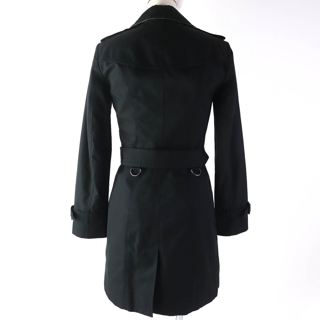 BURBERRY trench coat Outer: 100% cotton, Sleeve lining: 100% viscose (rayon), Liner: 55% cashmere, Liner: 45% wool black Women 36 Used Authentic