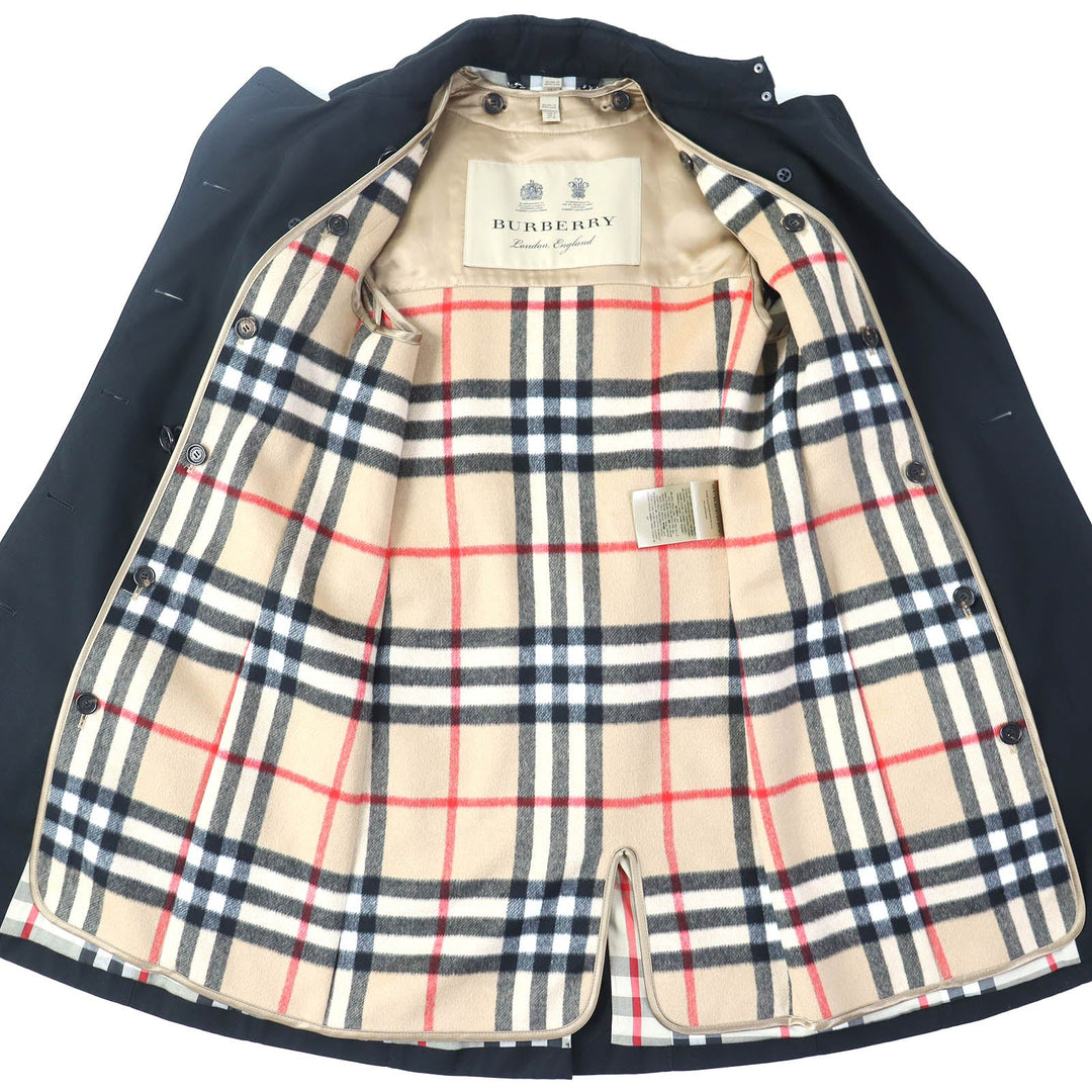BURBERRY trench coat Outer: 100% cotton, Sleeve lining: 100% viscose (rayon), Liner: 55% cashmere, Liner: 45% wool black Women 36 Used Authentic