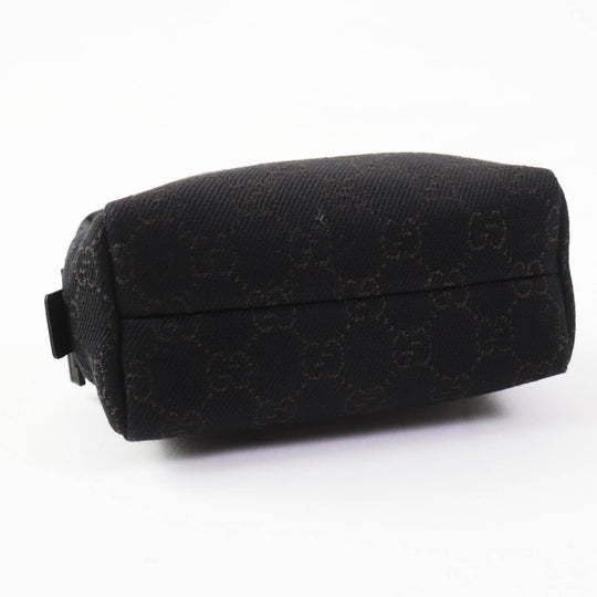 GUCCI Pouch 29596 Main: GG canvas Part: Leather Dark brown black Women Used Authentic