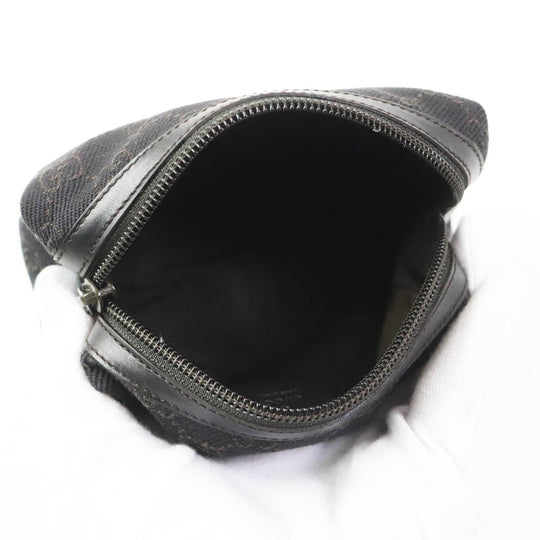 GUCCI Pouch 29596 Main: GG canvas Part: Leather Dark brown black Women Used Authentic