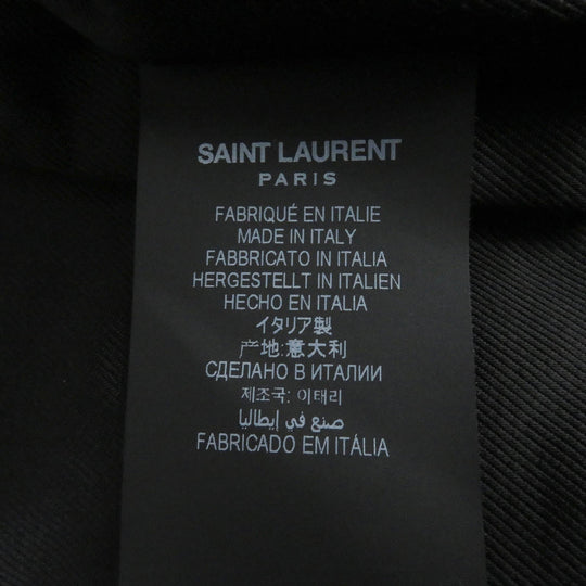 SAINT LAURENT PARIS leather jacket 661008 Outer: Leather, Lining: 60% Cupra, Lining: 40% Cotton, Filling: 100% Polyester, Trim: 100% Wool, Pocket opening: 100% Cotton black mens 46 Used Authentic