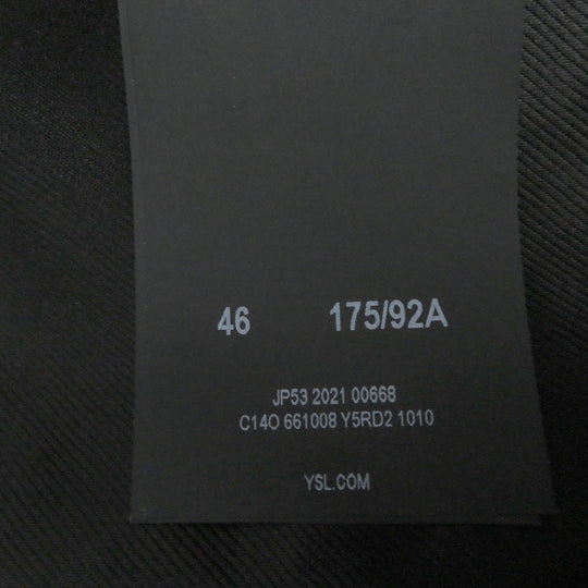 SAINT LAURENT PARIS leather jacket 661008 Outer: Leather, Lining: 60% Cupra, Lining: 40% Cotton, Filling: 100% Polyester, Trim: 100% Wool, Pocket opening: 100% Cotton black mens 46 Used Authentic