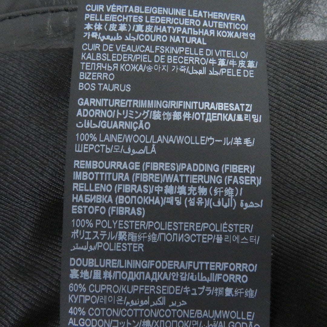 SAINT LAURENT PARIS leather jacket 661008 Outer: Leather, Lining: 60% Cupra, Lining: 40% Cotton, Filling: 100% Polyester, Trim: 100% Wool, Pocket opening: 100% Cotton black mens 46 Used Authentic