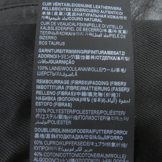 SAINT LAURENT PARIS leather jacket 661008 Outer: Leather, Lining: 60% Cupra, Lining: 40% Cotton, Filling: 100% Polyester, Trim: 100% Wool, Pocket opening: 100% Cotton black mens 46 Used Authentic