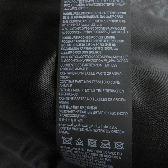 SAINT LAURENT PARIS leather jacket 661008 Outer: Leather, Lining: 60% Cupra, Lining: 40% Cotton, Filling: 100% Polyester, Trim: 100% Wool, Pocket opening: 100% Cotton black mens 46 Used Authentic