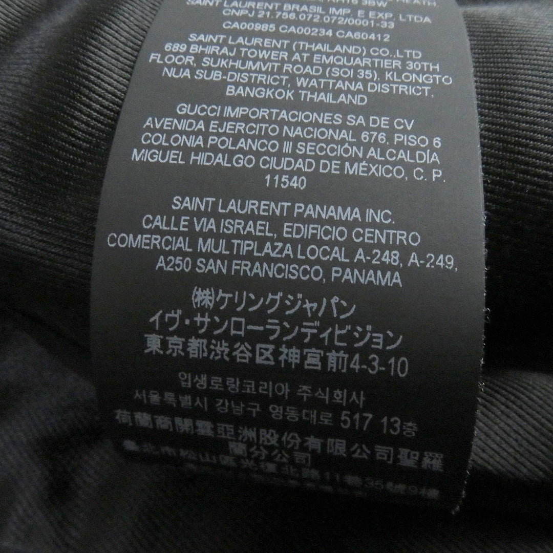 SAINT LAURENT PARIS leather jacket 661008 Outer: Leather, Lining: 60% Cupra, Lining: 40% Cotton, Filling: 100% Polyester, Trim: 100% Wool, Pocket opening: 100% Cotton black mens 46 Used Authentic