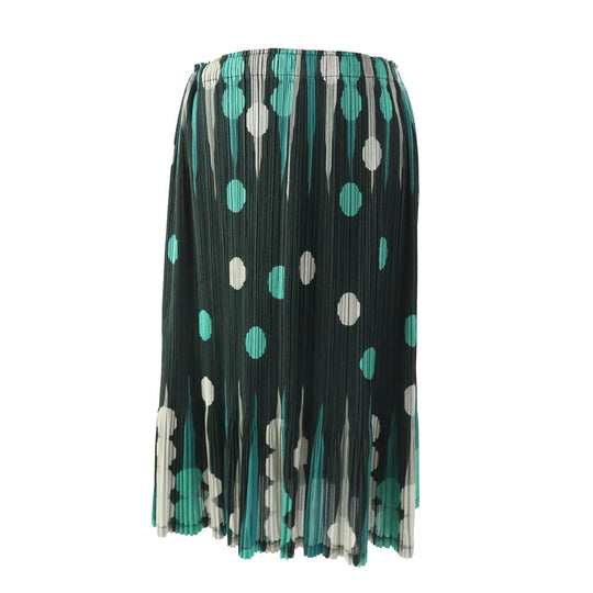 PLEATS PLEASE Pleated skirt PP73-JG615 Main: 100% polyester green Backgammon Women 5 Used Authentic