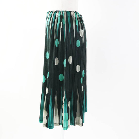 PLEATS PLEASE Pleated skirt PP73-JG615 Main: 100% polyester green Backgammon Women 5 Used Authentic