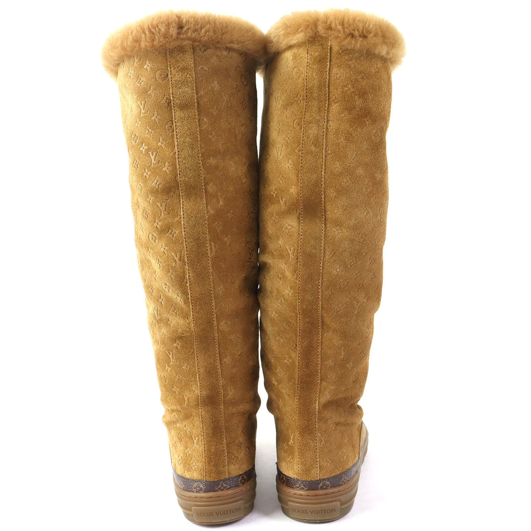 LOUIS VUITTON boots Main: Mouton Camel Snowball line Women 36 Used Authentic