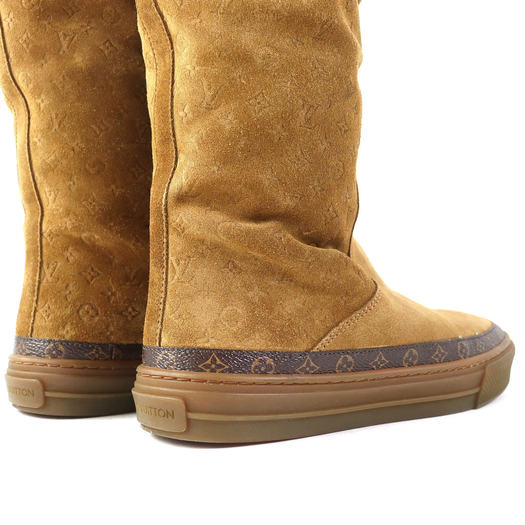 LOUIS VUITTON boots Main: Mouton Camel Snowball line Women 36 Used Authentic