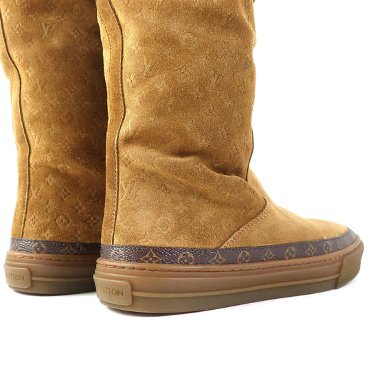 LOUIS VUITTON boots Main: Mouton Camel Snowball line Women 36 Used Authentic