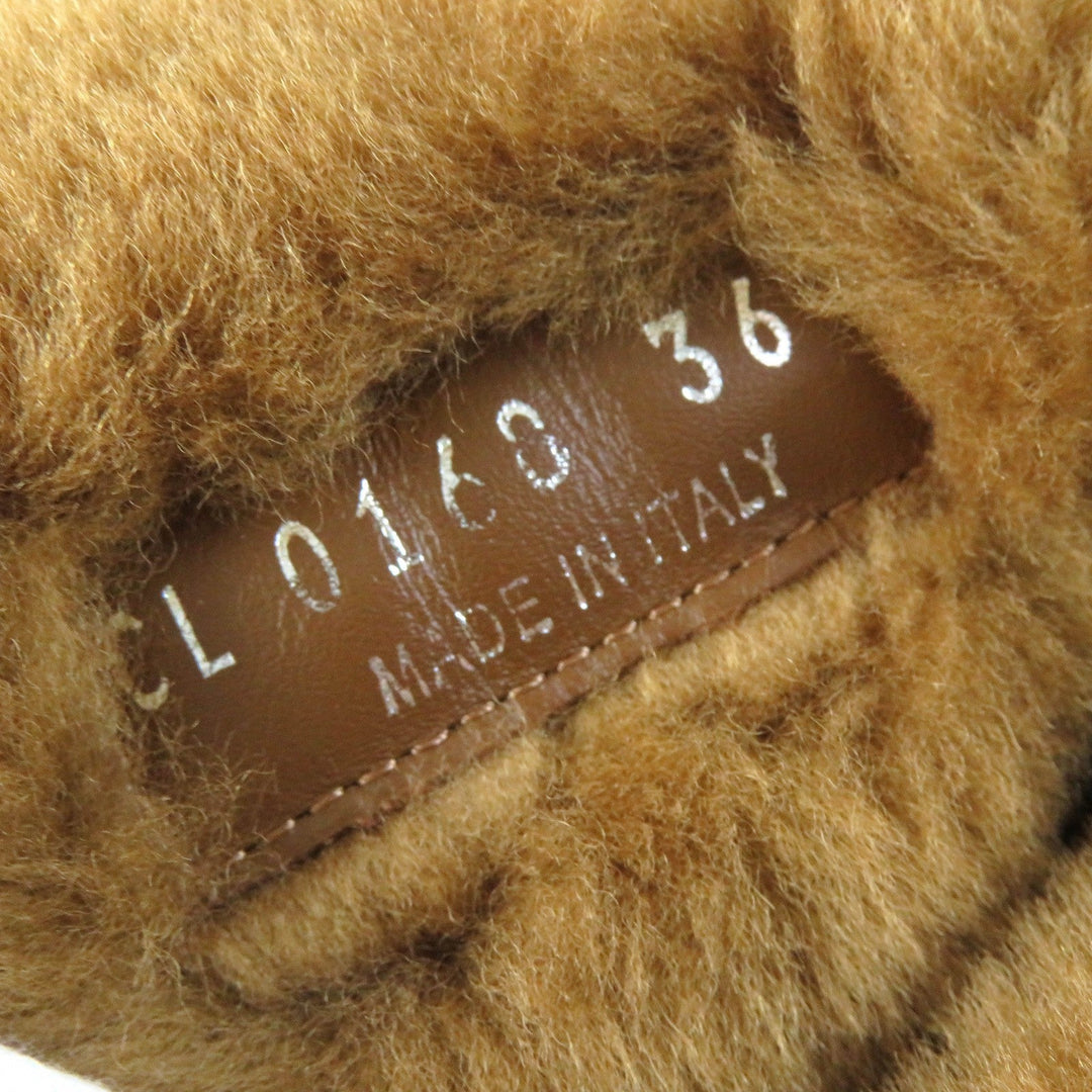 LOUIS VUITTON boots Main: Mouton Camel Snowball line Women 36 Used Authentic